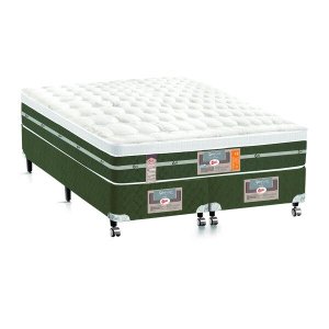 Cama Box + Colchão Castor King Size Molas Bonnel Silver Star Air One Face 193x203x72cm