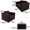 Ver imagem 3 de Conjunto De Poltronas E Mesa Classe A Marrom Tabaco