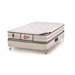 Cama Box + Colchão Castor Casal Vitagel Classic Double Face 138x188x76cm