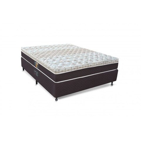 Cama Box + Colchão Castor Casal Híbrido Class One Face 138x188x65cm