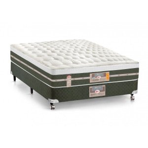 Cama Box + Colchão Castor Casal Molas Bonnel Silver Star Air One Face 138x188x72cm