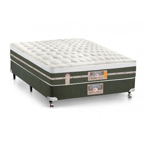 Cama Box + Colchão Castor Casal Molas Bonnel Silver Star Air One Face 138x188x72cm