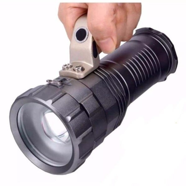 Lanterna Holofote Led Mão T6 Zoom 3 Baterias Ultra Potente
