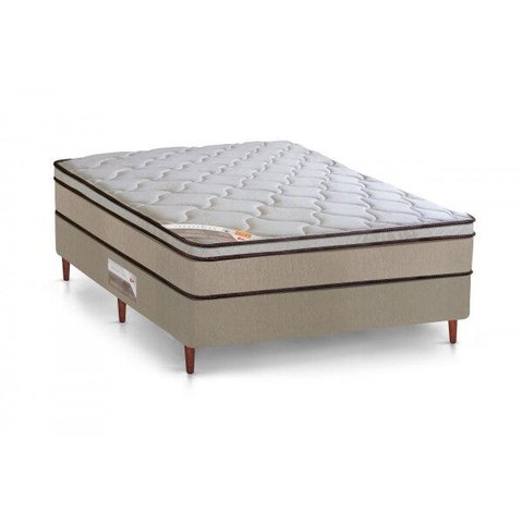 Cama Box + Colchão Castor Casal Híbrido Innovation One Face 138x188x67cm