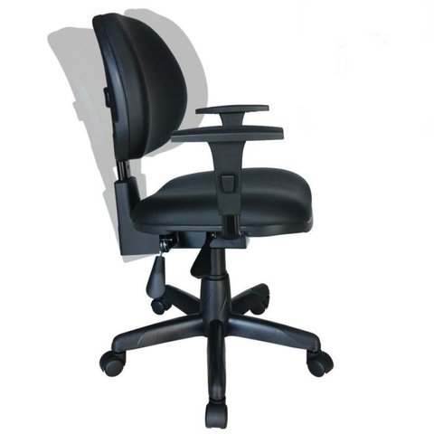 Cadeira Executiva Back System Lisa c/ Braços Reguláveis – Cor Preta