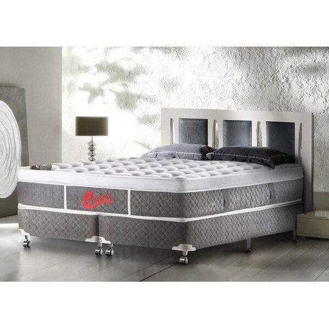 Cama Box + Colchão Castor Casal Plush Light Stress 138x188x74cm