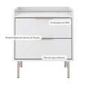 Ver imagem 2 de Conjunto 2 Mesas de Cabeceira 2 Gavetas com Led Yves 53 Cm - Branco Fosco C/ Champanhe