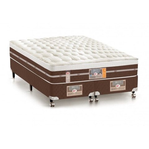 Cama Box + Colchão Castor Queen Size Silver Star Híbrido Air One Face 158x198x72cm