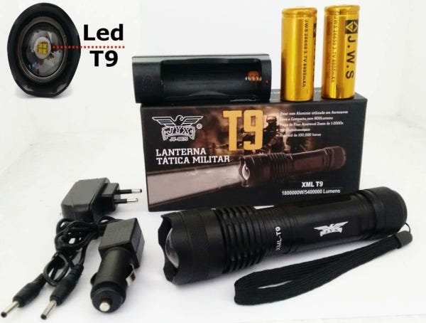 Lanterna Tática T9 Mais Forte do Mercado 5400000L Jy8875 - 3