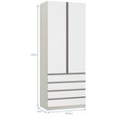 Ver imagem 2 de Guarda-roupa Solteiro Luciane 2 Portas 4 Gavetas Prime Plus 90 Cm