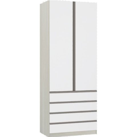Guarda-roupa Solteiro Luciane 2 Portas 4 Gavetas Prime Plus 90 Cm