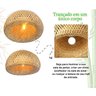 Luminaria de Bambu Teto Artesanal Fibra Natural Sala Nat66 - 4