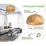 Luminaria de Bambu Teto Artesanal Fibra Natural Sala Nat66 - 5
