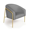 Ver imagem 2 de Poltrona Sala Industrial Alta Dourado Stella Linho D03 - D’Rossi