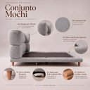 Ver imagem 3 de Cama Box Base Casal com Cabeceira Mochi 138x188 Estofada Orgânica Japonesa Bouclê Cinza - Desk Desig