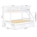 Ver imagem 3 de Beliche com Cama Casal Slim Rb com 02 Gavetas Madeira Maciça Branco Housin