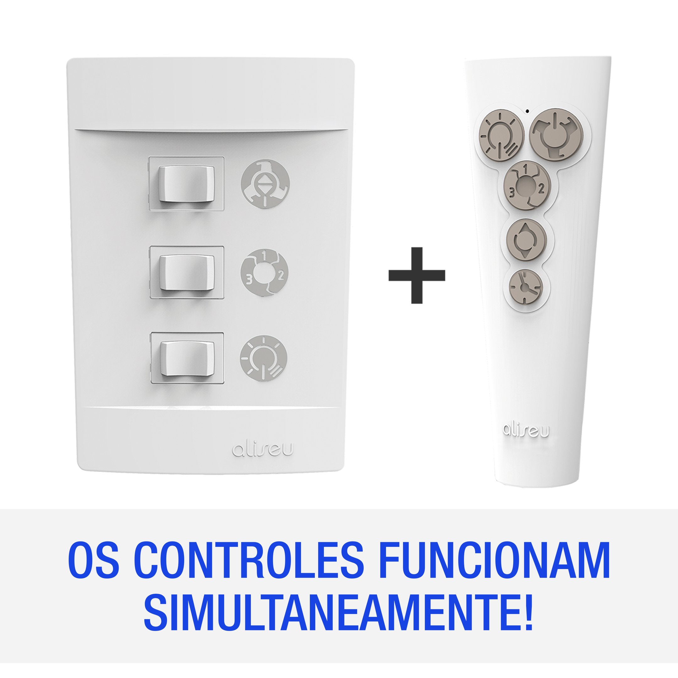 VENTILADOR DE TETO ALISEU JET BRANCO PLUS COM CONTROLE REMOTO E PAREDE SUPER SILENCIOSO 127V - 8