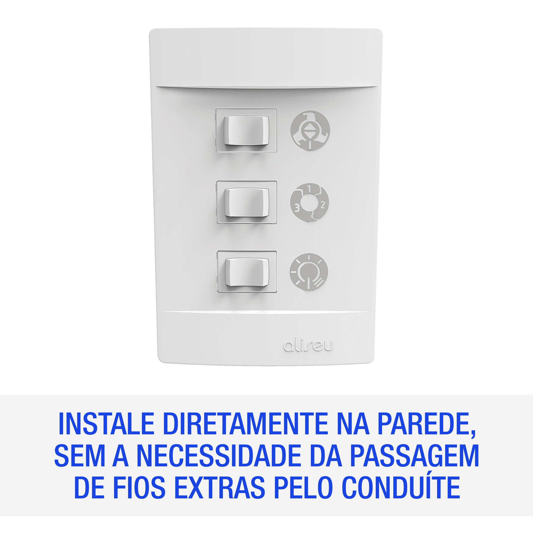 VENTILADOR DE TETO ALISEU JET BRANCO PLUS COM CONTROLE REMOTO E PAREDE SUPER SILENCIOSO 127V - 9