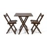 Conjunto Mesa 70 X 70/2 Cadeiras Dobrável Imbuia MelhorMóvel - 1