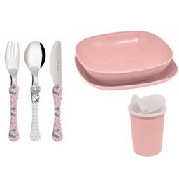 Conjunto Infantil para Refeição Simonaggio - Kids Trend - Talheres+Pratos+Copo - 6 Pçs - Unicórnio - 1