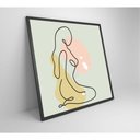 Ver imagem 2 de Quadro Feminino Silhueta Artística Contínua Medidas 80x80 Cm Impressão Tecido Canvas