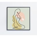 Ver imagem 1 de Quadro Feminino Silhueta Artística Contínua Medidas 80x80 Cm Impressão Tecido Canvas