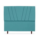 Ver imagem 1 de Cabeceira Estofada Casal Belgica 140 Suede Azul Turquesa