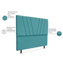 Ver imagem 2 de Cabeceira Estofada Casal Belgica 140 Suede Azul Turquesa