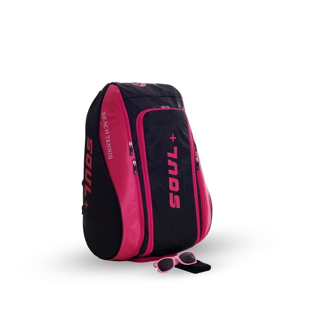 Raqueteira Beach Tennis Preto com rosa SL2-P - Soul+ | MadeiraMadeira