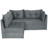 Sofá De Canto 4 Lugares Versátil Veludo Pena Grafite - 7