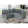 Sofá De Canto 4 Lugares Versátil Veludo Pena Grafite - 1