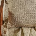 Ver imagem 4 de Capa de Almofada Decorativa Waffle 100% Algodão 45x45cm Amendoa