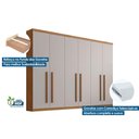 Ver imagem 3 de Guarda Roupa Casal 6 Portas e 6 Gavetas C/ Pés Pernambuco Naturale/off White - Rufato