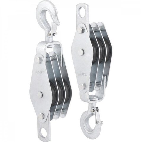 Moitão/cadernal 60 mm com 3 roldanas Vonder