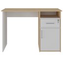 Ver imagem 3 de Mesa para Escritório Escrivaninha Home Office Hall A02 Carvalho Branco - Lyam Decor