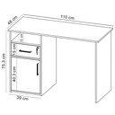Ver imagem 5 de Mesa para Escritório Escrivaninha Home Office Hall A02 Carvalho Branco - Lyam Decor