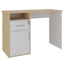 Ver imagem 1 de Mesa para Escritório Escrivaninha Home Office Hall A02 Carvalho Branco - Lyam Decor