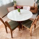 Ver imagem 2 de Conjunto Mesa de Jantar com 4 Cadeiras de Tela Freijó Off Write 100% Mdf Verde