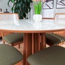 Ver imagem 4 de Conjunto Mesa de Jantar com 4 Cadeiras de Tela Freijó Off Write 100% Mdf Verde