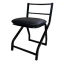 Ver imagem 2 de Cadeira Banqueta Baixa Metal Estilo Industrial Assento Corino Preto