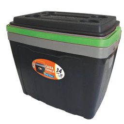 Caixa Térmica Cooler 34 Litros Tampa com Porta Copo Camping Pesca - 1