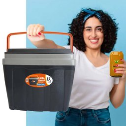Caixa Térmica Cooler 34 Litros Tampa com Porta Copo Camping Pesca - 2