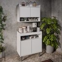 Ver imagem 2 de Armário Aéreo Ceci e Balcão Aparador Buffet Lice M24 Branco - Mpozenato