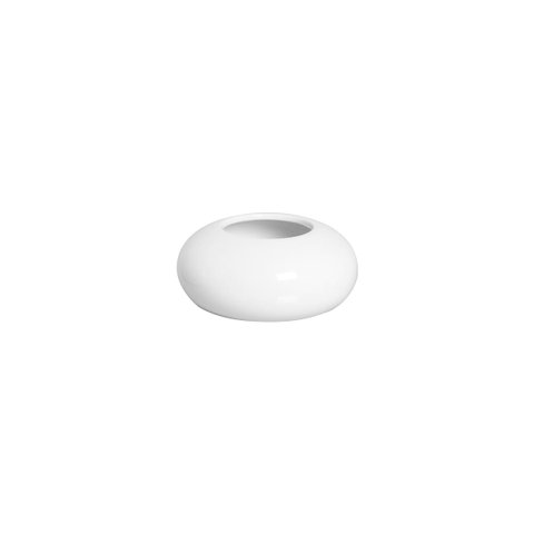 Cachepot Redondo M Branco Vaso de Mesa Decorativo em Cerâmica Clássica