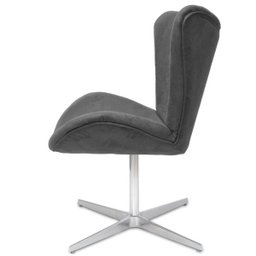 Poltrona Decorativa Mini Egg Suede Cinza Base Giratória - 3
