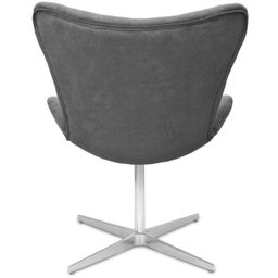Poltrona Decorativa Mini Egg Suede Cinza Base Giratória - 4