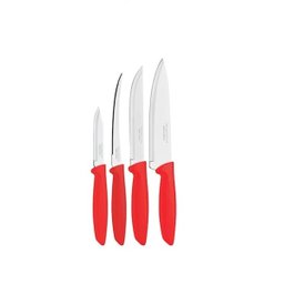 Jogo Faca Aço Inox 4 Peças Plenus Vermelho- Tramontina - 1