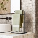 Ver imagem 1 de Suporte Porta Papel Toalha Isla para Pia Bancada Lavabo Duplo Aço D01 Preto Fosco - Lyam Decor