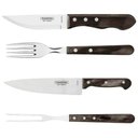Ver imagem 3 de Kit para Churrasco Tramontina Tábua de Carne Facas Garfos Aço Inox e Madeira Polywood 15 Peças