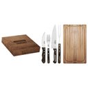 Ver imagem 1 de Kit para Churrasco Tramontina Tábua de Carne Facas Garfos Aço Inox e Madeira Polywood 15 Peças
